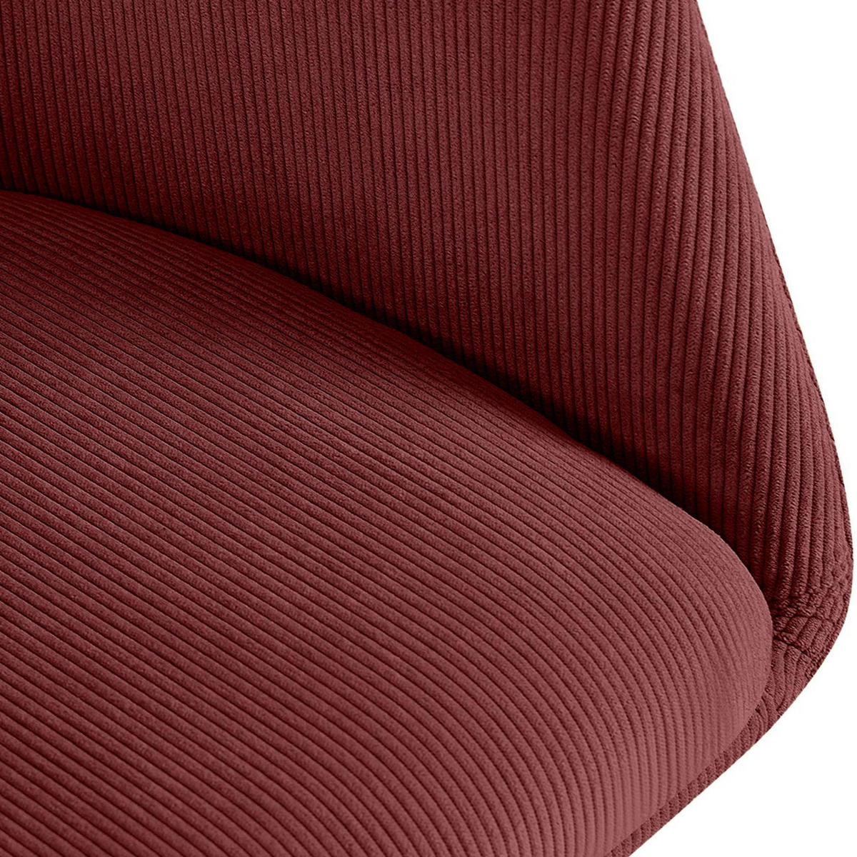 ESSZIMMERSTUHL Cord Bordeauxrot - Bordeaux/Schwarz, Textil/Metall (56/81/62cm) - CLP