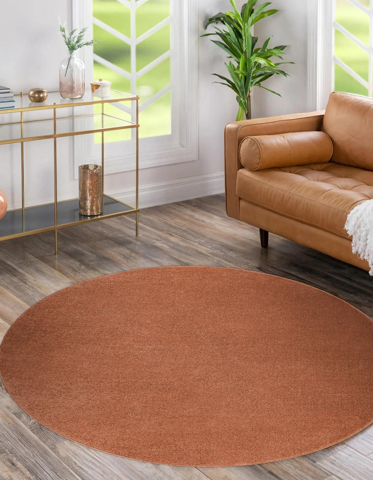 TEPPICH Softy 200 cm - Terracotta, Textil (200/200cm) - rugsX