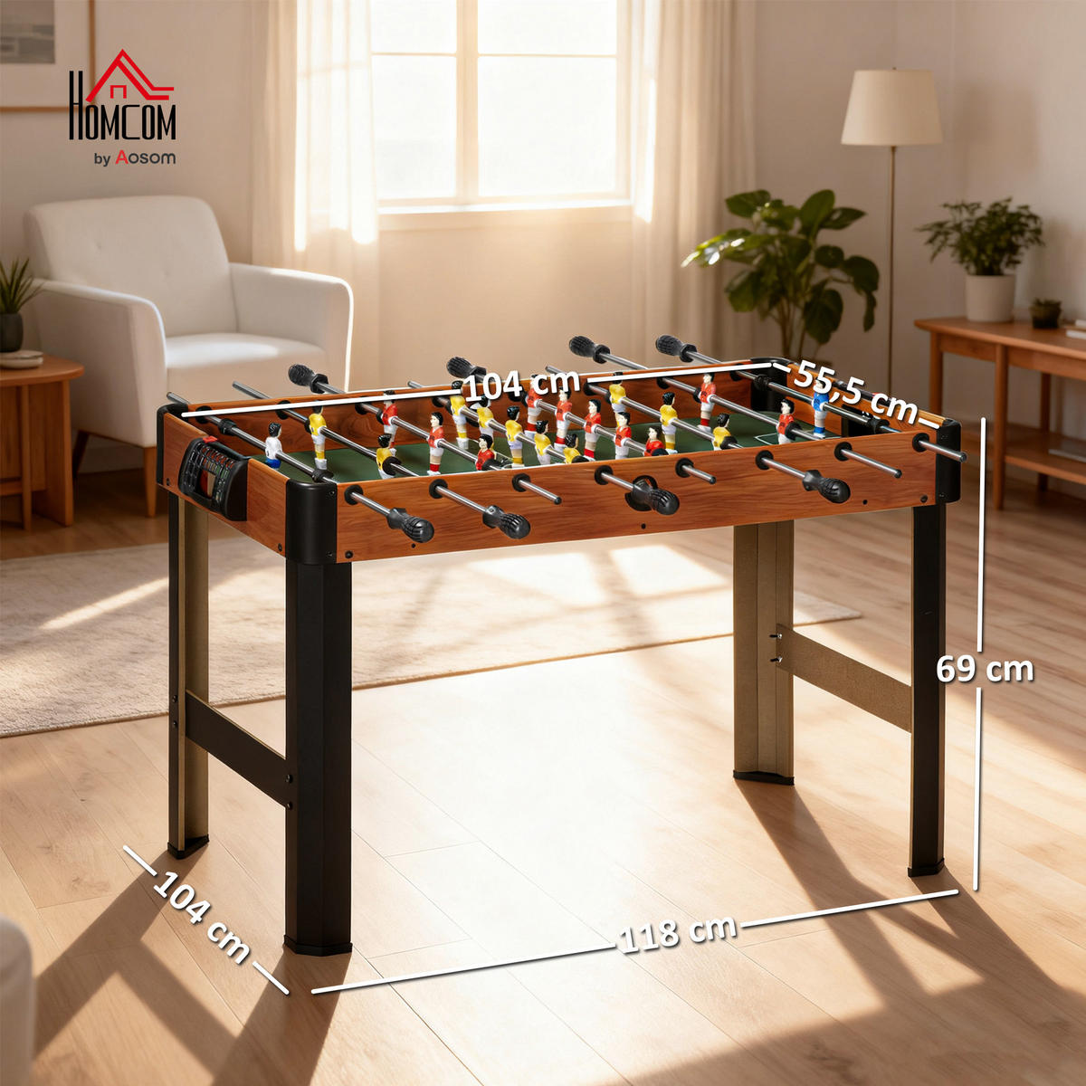 TISCHKICKER DE-10685 mit Punkteanzeige & rutschfesten Griffen Bunt - Braun, Holzwerkstoff (104/118cm) - ComfortXL