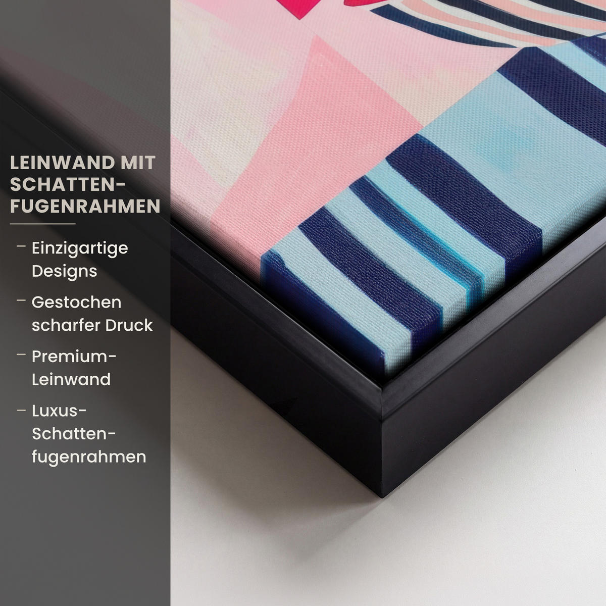 LEINWAND Bilder mit Rahmen - Obst - Abstrakter Hintergrund - Rosa - 40x30 - Pink, Textil (40/30cm) - MuchoWow