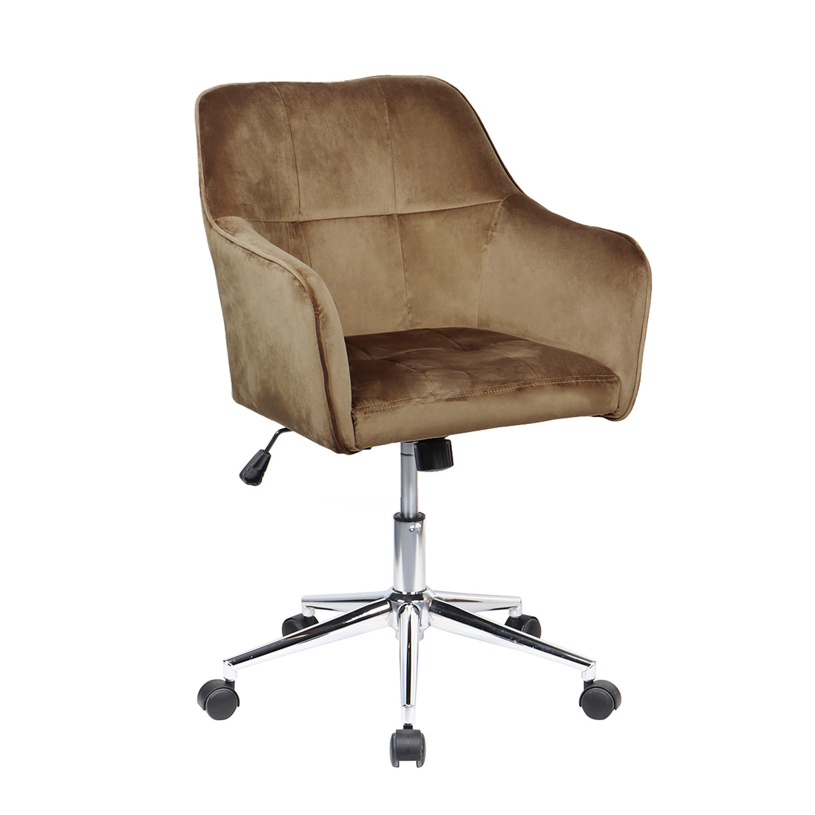 DREHSTUHL JAKE Samtbezug hellbraun - Hellbraun/Braun, Textil (61/95/57cm) - SVITA
