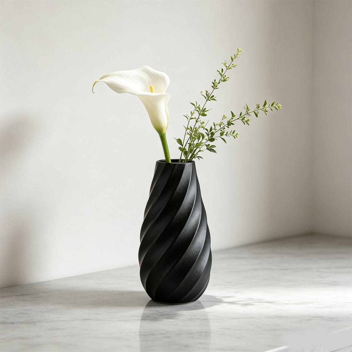 VASE 12 x 12 x 25,5 cm Keramik - Schwarz, Glas (25.5cm) - LIBRATON
