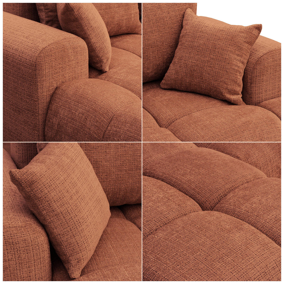 ECKSOFA MILANO mit Schlaffunktion und Bettkasten Orange - Orange, Holzwerkstoff/Kunststoff (250/90cm) - Idohome