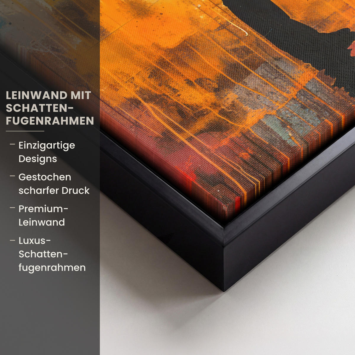 LEINWAND Bilder mit Rahmen - Straßenkunst - Liebe - Graffiti - Kunst - Banksy - 30x40 - Orange, Textil (30/40cm) - MuchoWow