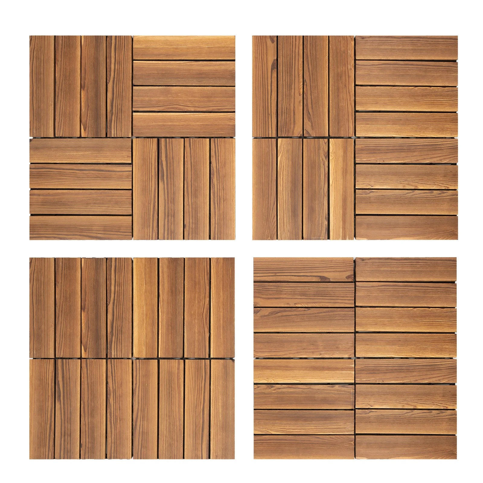 TERRASSENFLIESE 36er-Pack Hartholz, Outdoor & wasserdicht - Braun, Holz (30/30/2cm) - Kaket