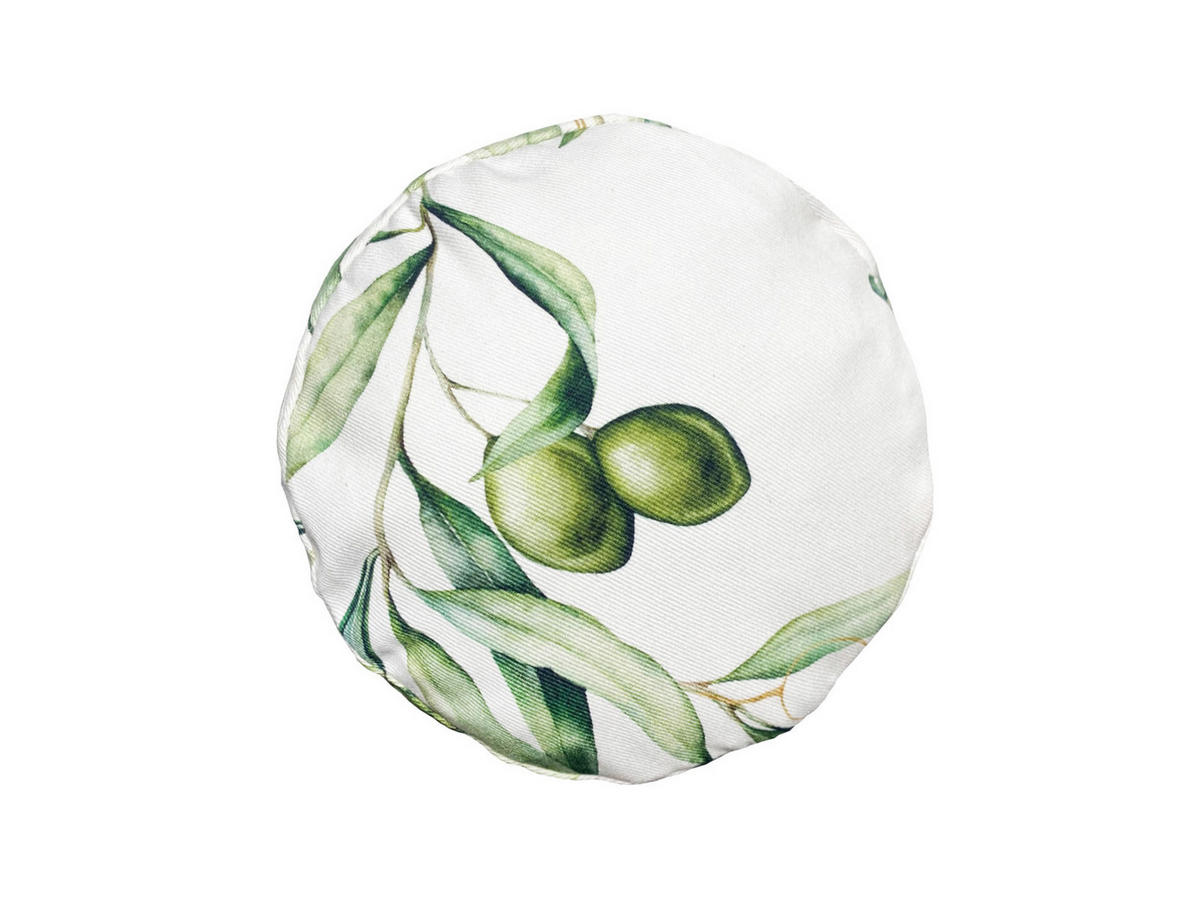 NACKENROLLENHÜLLE Italy Collection Oliven 15/40 cm - Ecru/Multicolor, Textil (15/40cm) - beties Heimtextil