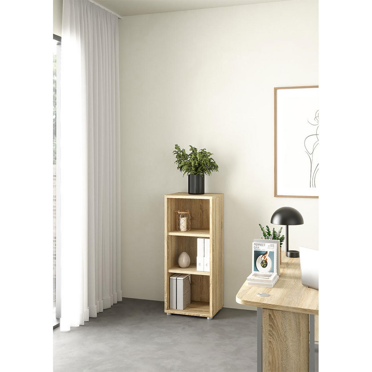 REGAL, Prima, Eiche, Holzwerkstoff, 48 x 40 x 114 cm - Eichefarben, Holzwerkstoff (48/114/40cm) - ebuy24