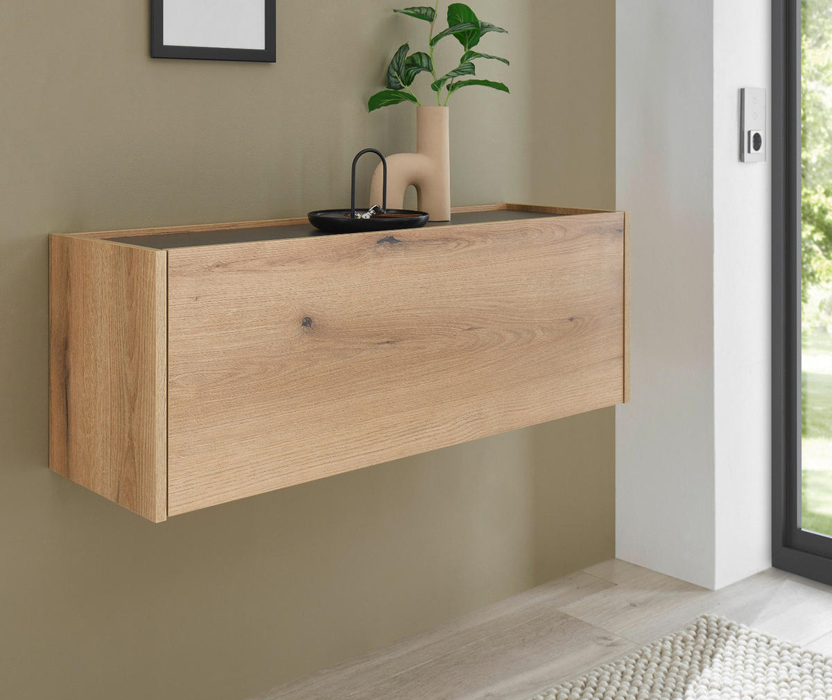 HÄNGESCHRANK Evoke Eiche, grau 100 cm, Flurschrank hängend - Eichefarben/Grau, Holzwerkstoff/Metall (100/35/30cm) - Furn.Design