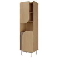 KNIHOVNA Camel se 2 dvířky a rýhovaným detailem, 60 cm, jarní dub + Toffee - barva dubu, kov/kompozitní dřevo (57/195/42cm) - Beautysofa