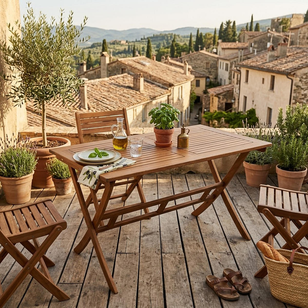 GARTEN-KLAPPTISCH Belmond aus Eukalyptusholz, geölt, BxTxH: 70x120x74 cm - Braun, Holz (120/70/74cm) - TPFGarden