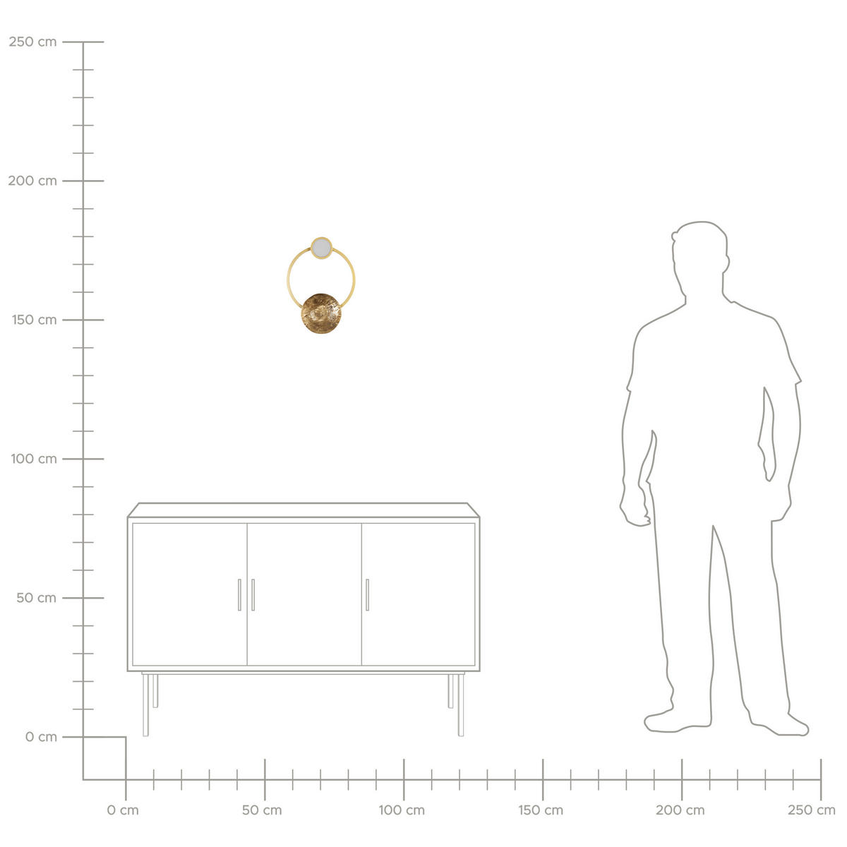WANDLEUCHTE Ponuga 6/25/35 cm - Goldfarben, Metall (25/35/6cm) - Beliani