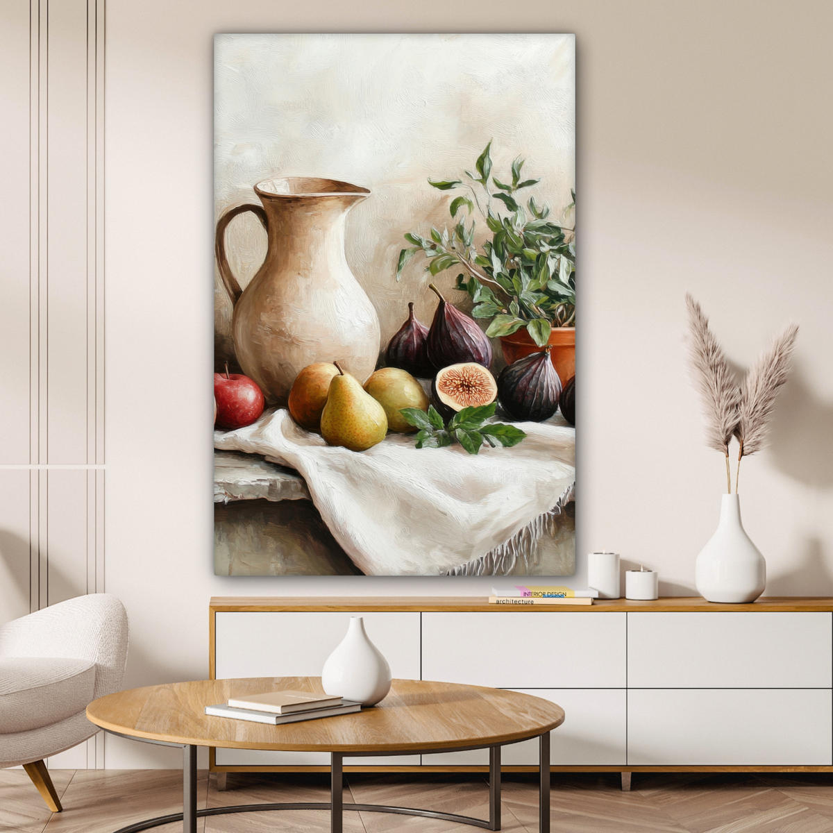 LEINWANDBILD Obst - Kräuter - Ländlich 80x120 cm - Naturfarben, Textil (80/120cm) - MuchoWow