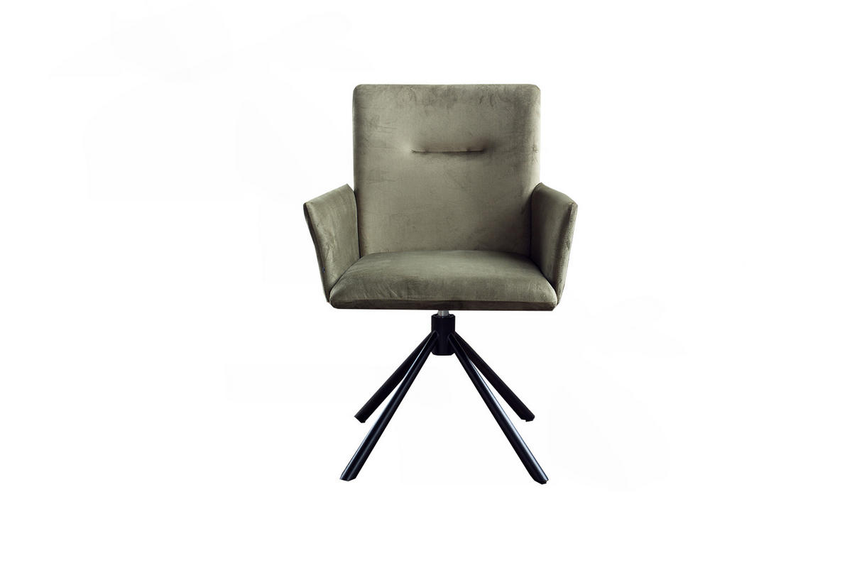 ESSZIMMERSTUHL KYRA Dunkelgrün Velvet - Dunkelgrün/Schwarz, Kunststoff/Textil (64/88/61cm) - KAWOLA