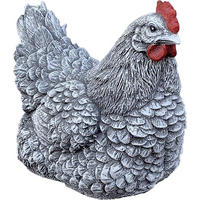 STEINFIGUR Huhn Henne Hahn frostfest wetterfest Gartenfigur - Grau, Stein (12/16/19cm) - stoneandstyle