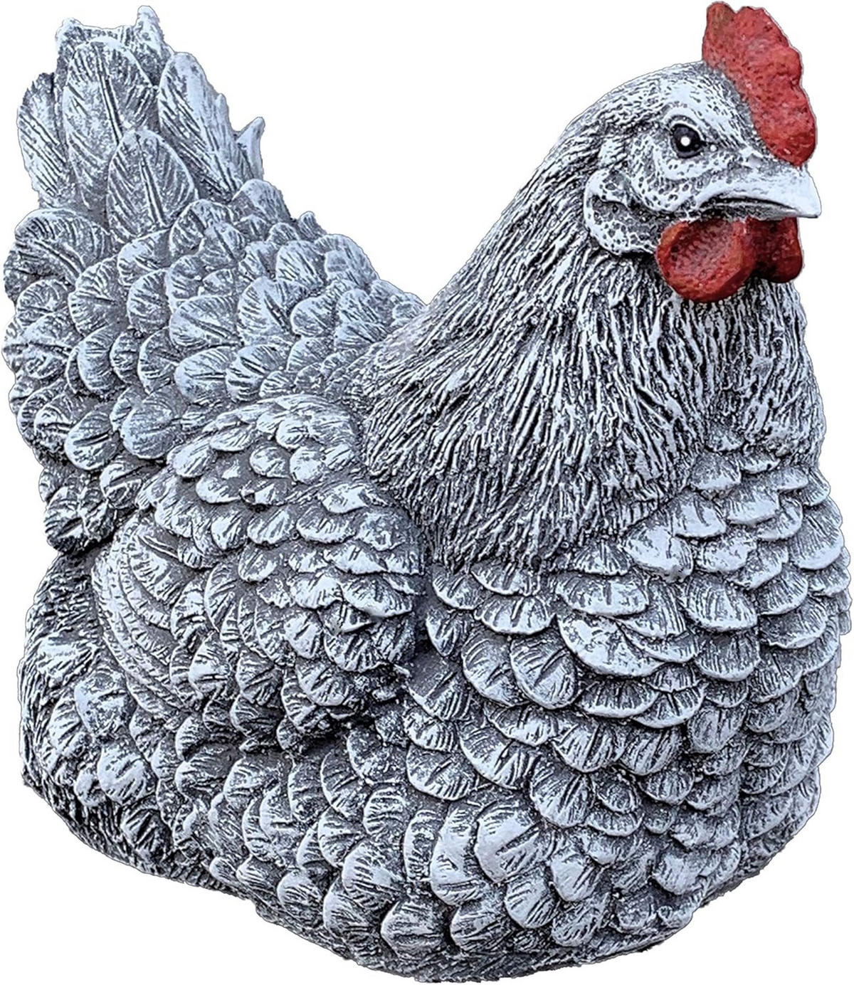 STEINFIGUR Huhn Henne Hahn frostfest wetterfest Gartenfigur - Grau, Stein (12/16/19cm) - stoneandstyle