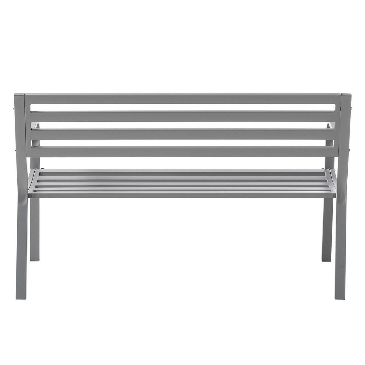 GARTENBANK - Stahl - Silberfarben, Metall (128/81/56cm) - home24