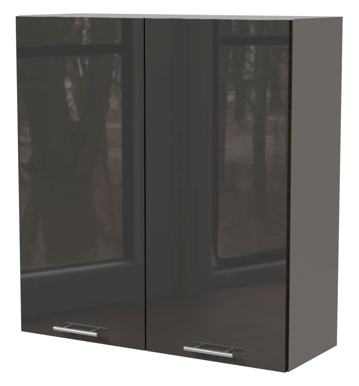 HÄNGESCHRANK Essen W4/90 Graphit Hochglanz / Grau Matt 90 / 32,5 / 96cm - Graphitfarben/Grau, Holz/Holzwerkstoff (90/96/32.5cm) - Feldmann-Wohnen