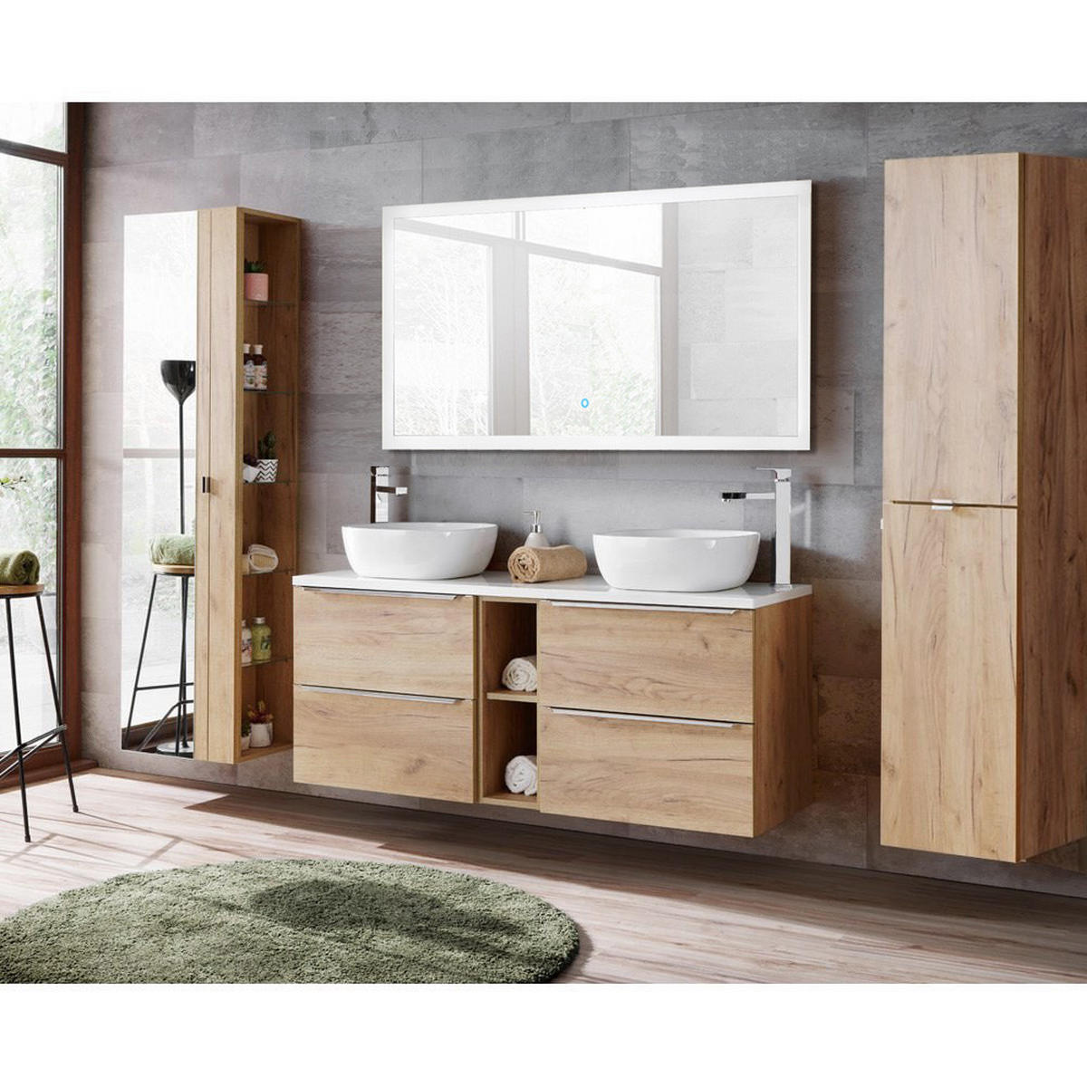BADMÖBEL-SET 4-TLG. Toskana-56 - Braun, Holzwerkstoff (260/190/46cm) - Lomado