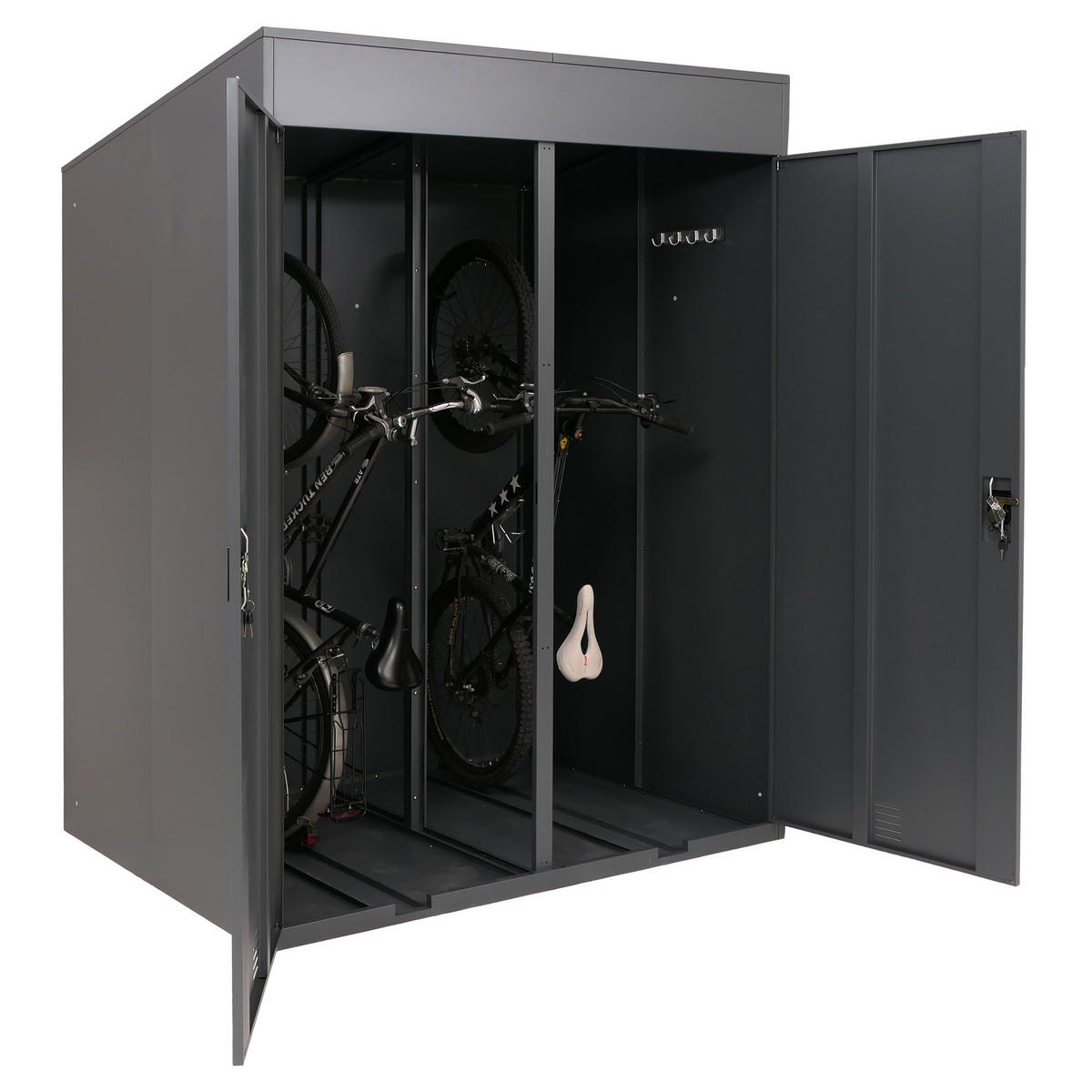 FAHRRADGARAGE H66B rechteckig Anthrazit - Anthrazit, Metall (158/213/125cm) - MCW