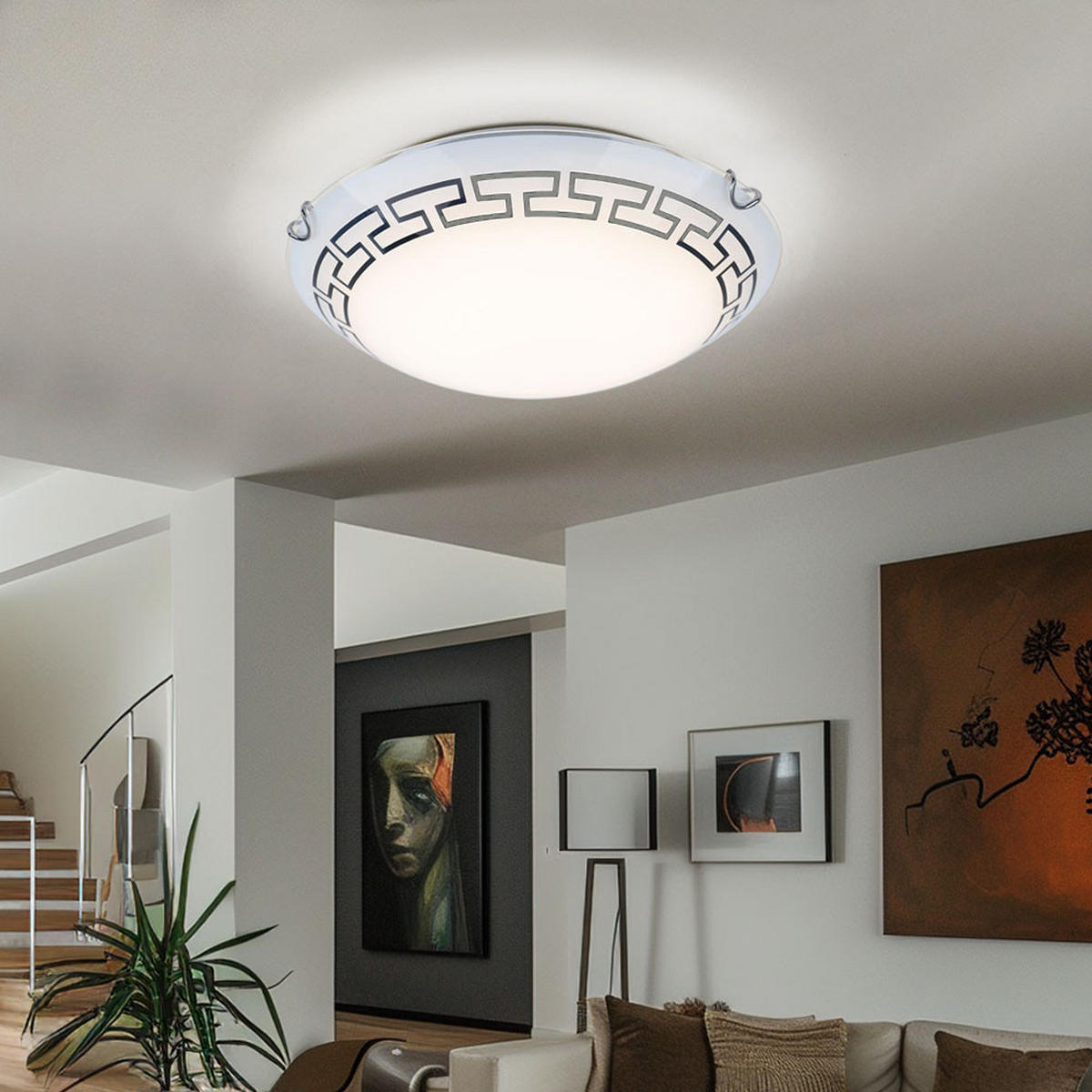 LED DECKENLEUCHTE PALILA Weiß Glas - Weiß, Glas (30/30/9cm) - Globo Lighting