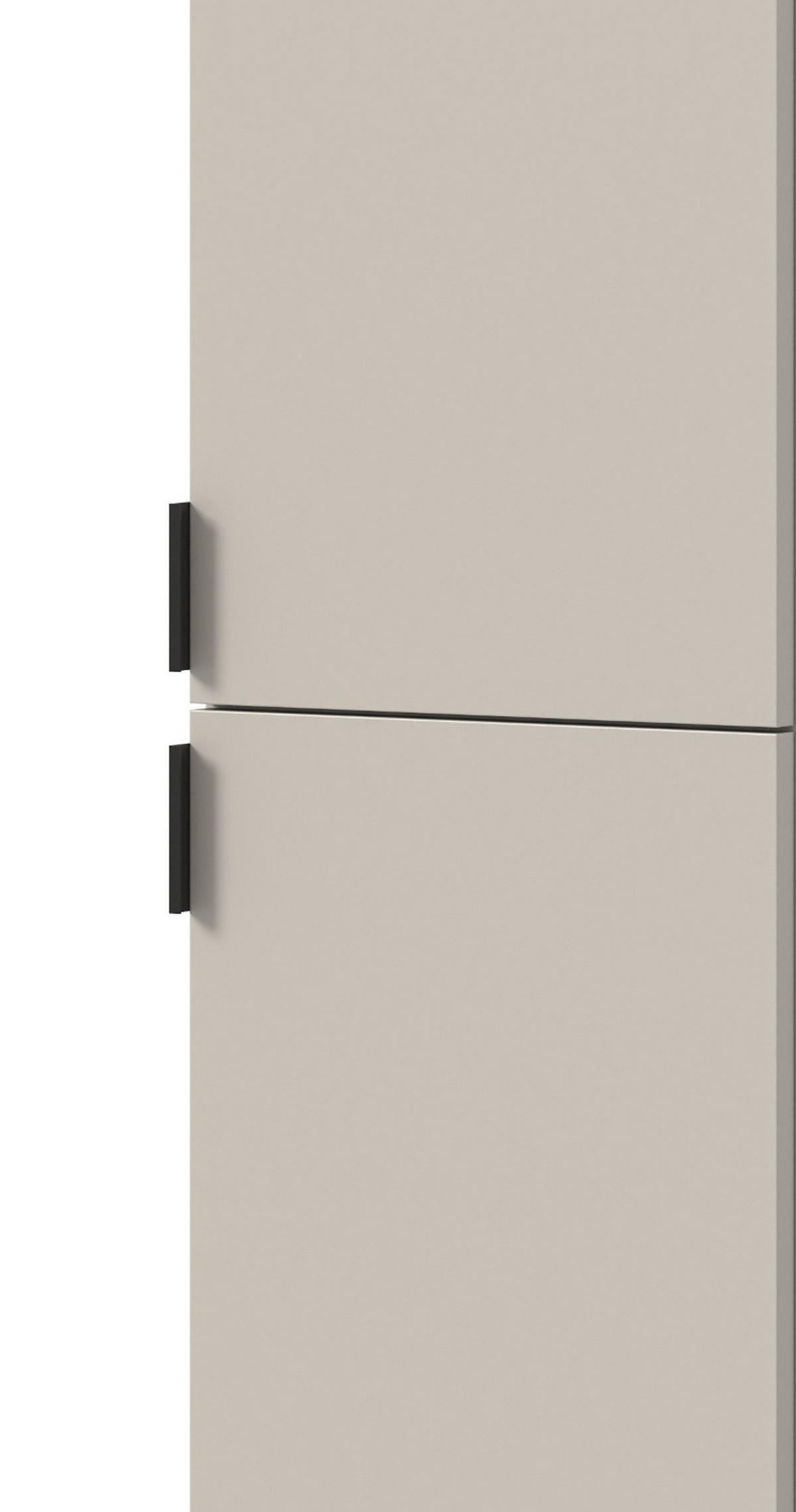 GARDEROBEN-SET Kaschmir 152 x 193 cm, Garderobenschrank mit Spiegel - Kaschmir/Schwarz, Glas/Holzwerkstoff (152/193/34cm) - Inn.Furn