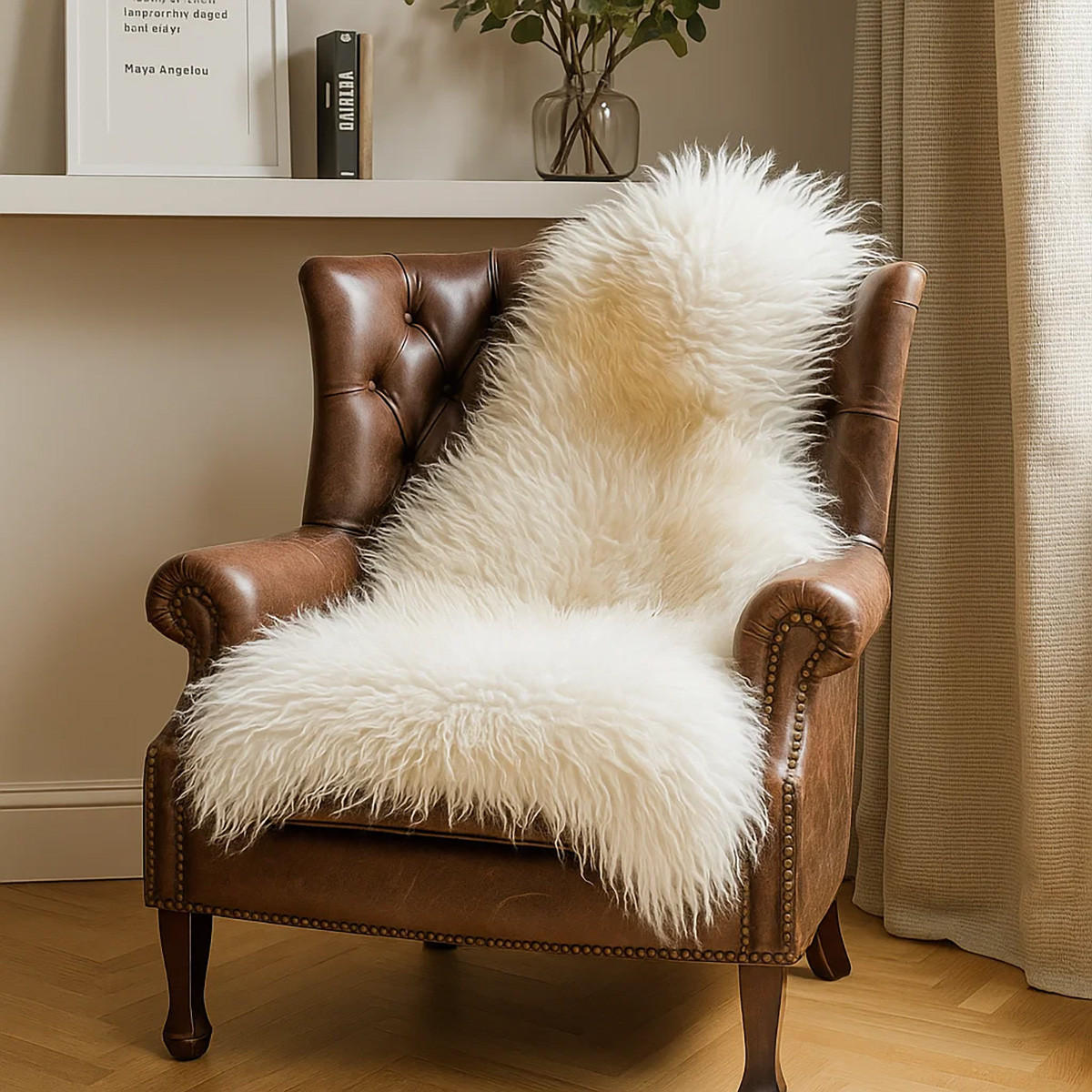 SCHAFFELL Island Lammfell lockig ca. 110 cm Naturfarben - Weiß, Fell (60/110cm) - Provellus