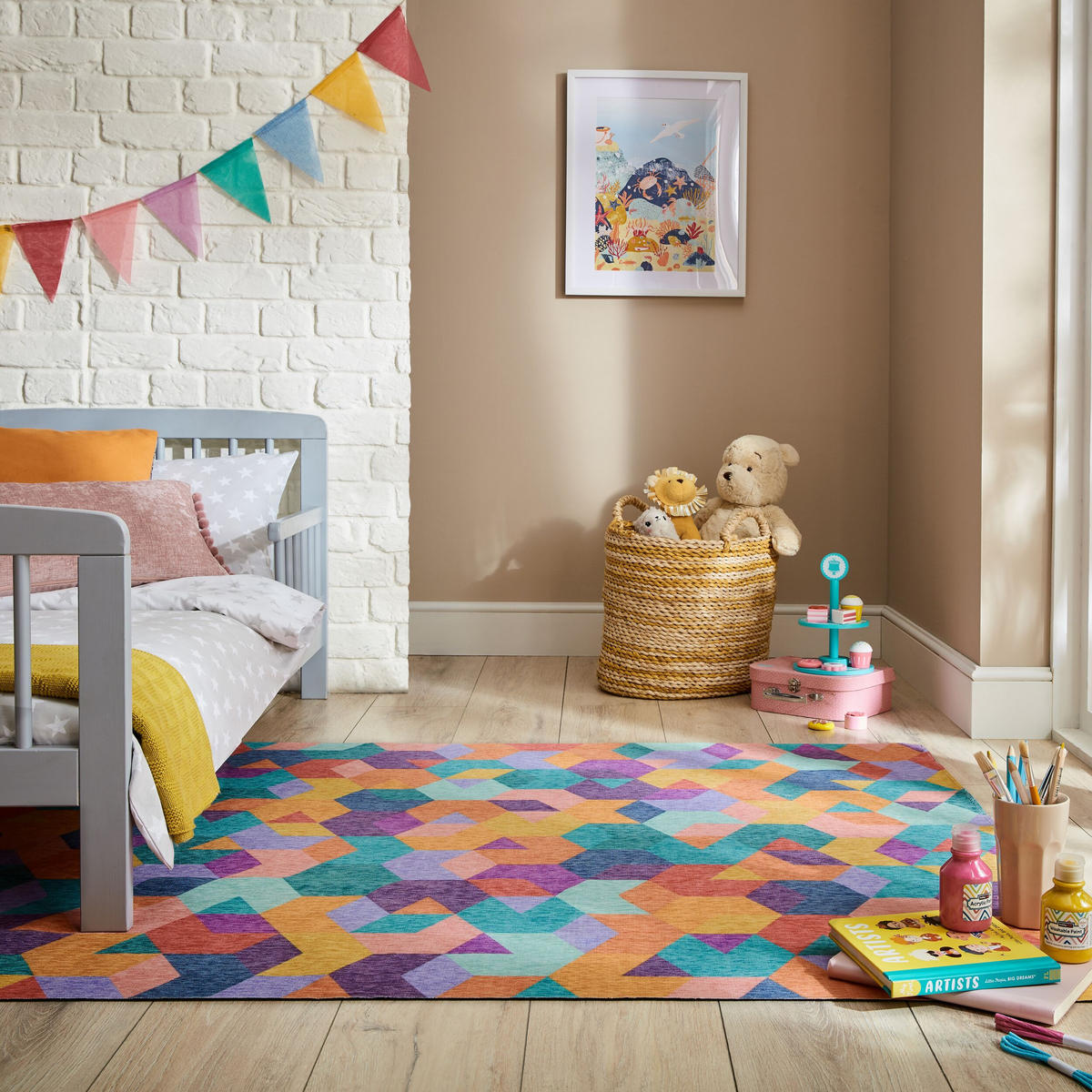 TEPPICH Waschbar WEAR, geometrisch, Bunt, 120 x 170 cm - Multicolor, Textil (170/120cm) - KADIMA DESIGN