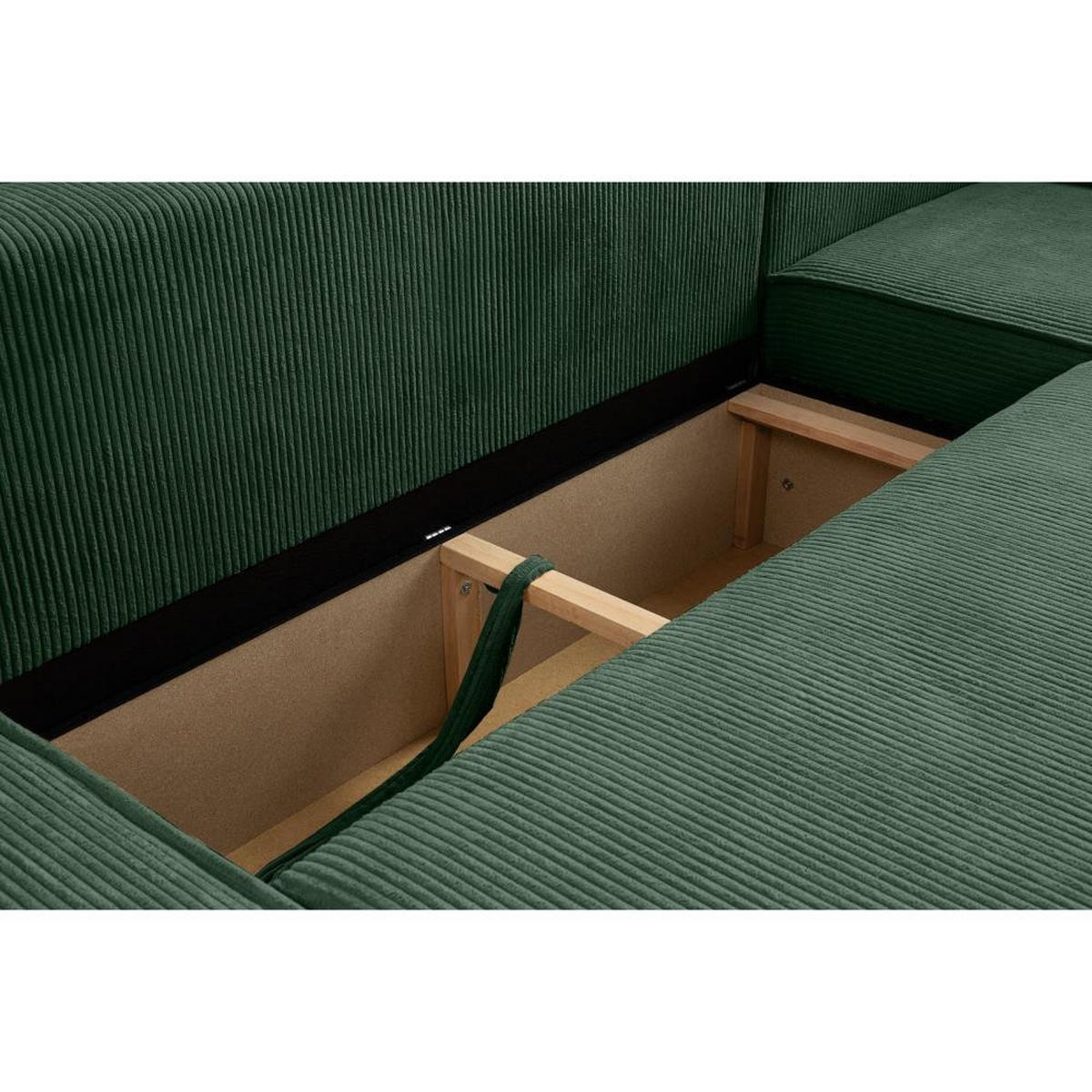 WOHNLANDSCHAFT Hektor U mit Schlaffunktion grün - Grün, Textil (377/94/152cm) - Beautysofa