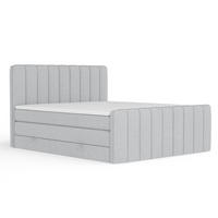 BOXSPRINGBETT Novara Hellgrau 200/200 cm - Hellgrau/Schwarz, Holz/Holzwerkstoff (200/200cm) - Maison de Reve
