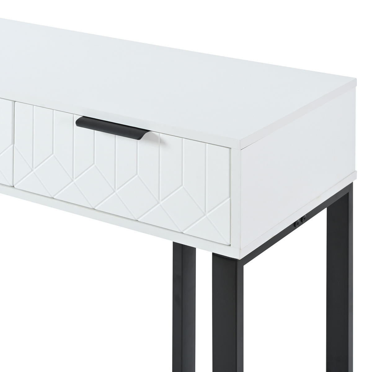 KONSOLENTISCH Weiß/Schwarz 120/36/80 cm - Schwarz, Holzwerkstoff (36/120/80cm) - PANGIVO