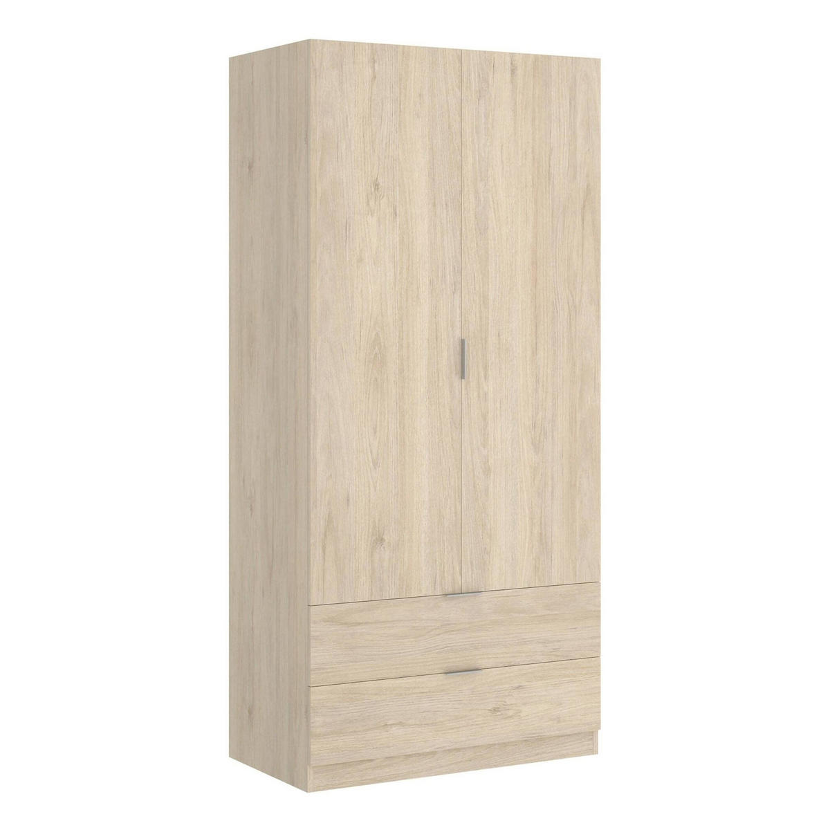 KLEIDERSCHRANK 2 TÜREN Eiche 52/81/184 cm - Braun, Holzwerkstoff (81/184/52cm) - DMORA