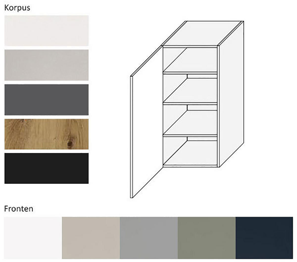 HÄNGESCHRANK Oslo W4/40 Eiche Artisan / Kaschmir Matt 40 / 32,5 / 96cm - Kaschmir/Eiche Artisan, Holz/Holzwerkstoff (40/96/32.5cm) - Feldmann-Wohnen