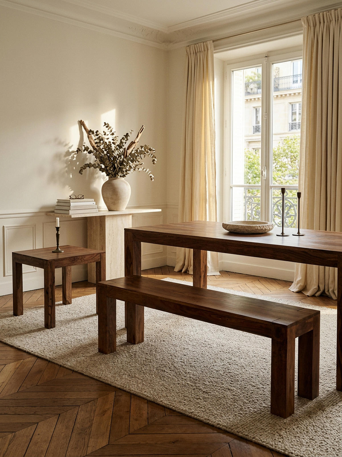 SITZBANK Massivholz Landhausstil handgefertigt, Braun 120x35x45 cm - Braun, Holz (120/45/35cm) - KADIMA DESIGN