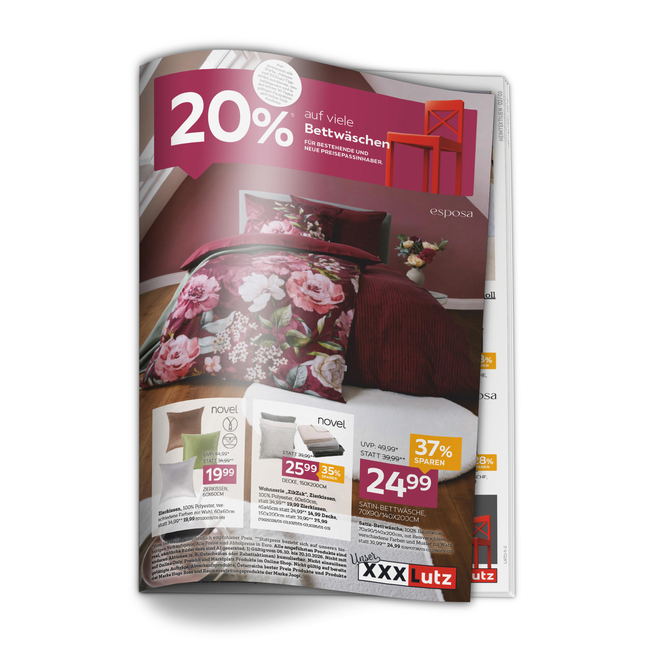 20% auf viele Bettwäschen. FÜR BESTENDE UND NEUE PREISEPASSINHABER.