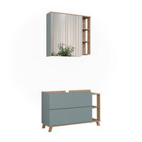 KOUPELNOVÝ NÁBYTEK Karen Sonoma/modrá - Sonoma dub/tmavě modrá, kompozitní dřevo (100/65/35cm) - Vicco