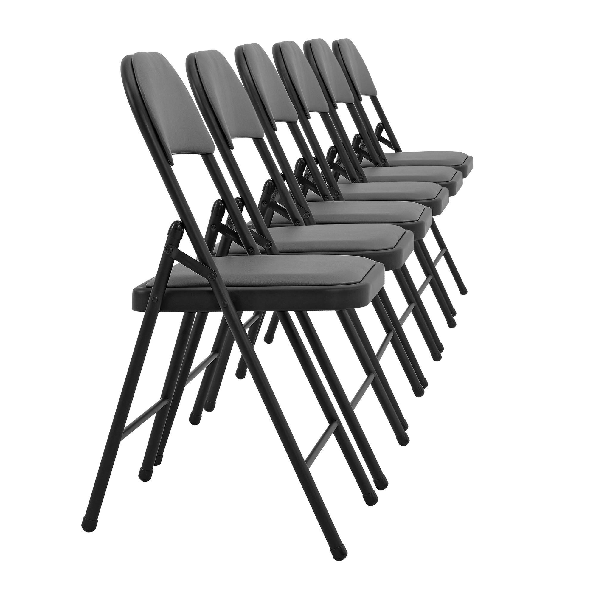 STUHL-SET 6 TLG. - Schwarz/Grau, Kunststoff/Metall (46/80/50cm) - pro.tec