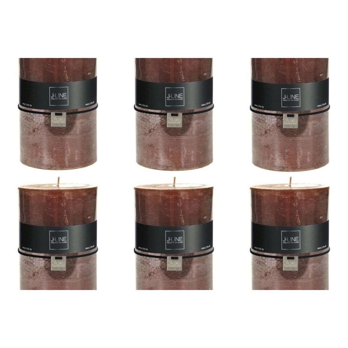 DUFTKERZE ZART - Braun - XL - 95 Std. - 6er set - Braun, Paraffin (10/15cm) - J-Line