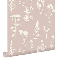 TAPETE Feldblumen 53 cm x 10.05 m - Pink, Papier (53/1000cm) - ESTAhome