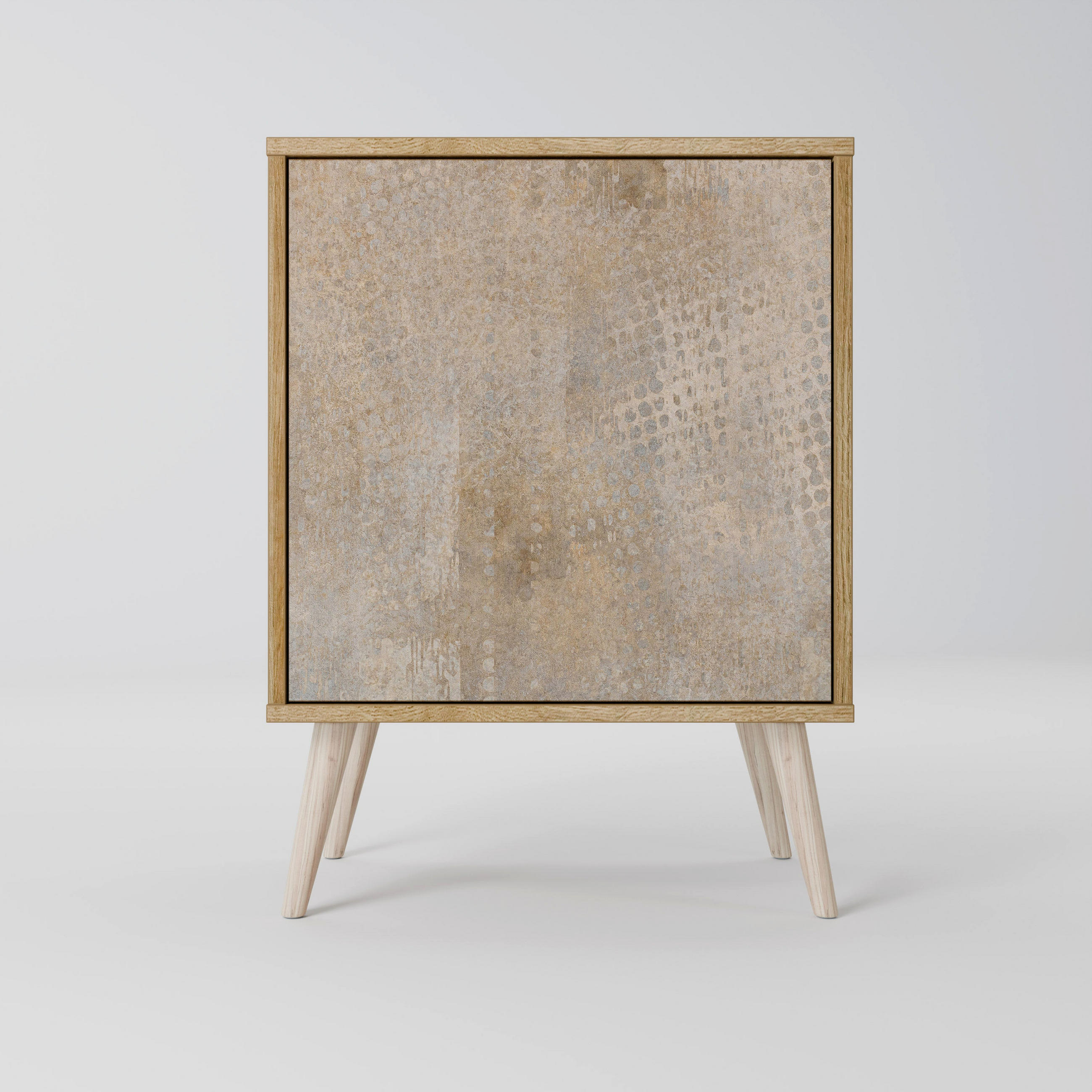 SIDEBOARD SCREEN ERROR, Eichefarben, 57,5x42x77,5 cm, Schräge Buchenholzfüße - Eichefarben/Buchefarben, Holzwerkstoff/Buchenholz (57.5/77.5/42cm) - SpaceRebels