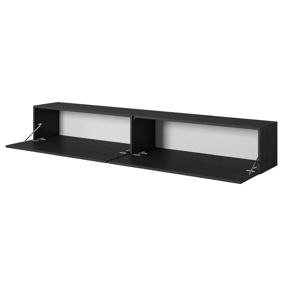 TV stolek BISIRA černý jasan 200 cm - černá, kompozitní dřevo (200/30/31.6cm) - Selsey