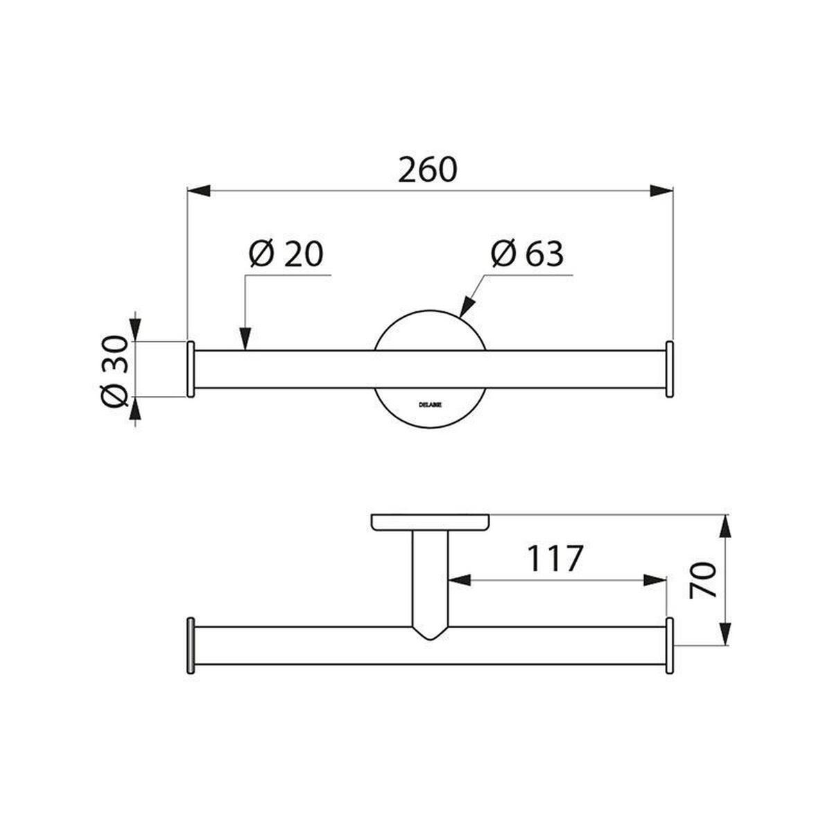 WC-PAPIERHALTER für 2 Rollen, Edelstahl pulverbeschichtet weiß - Weiß, Metall (11/9/35cm) - Delabie