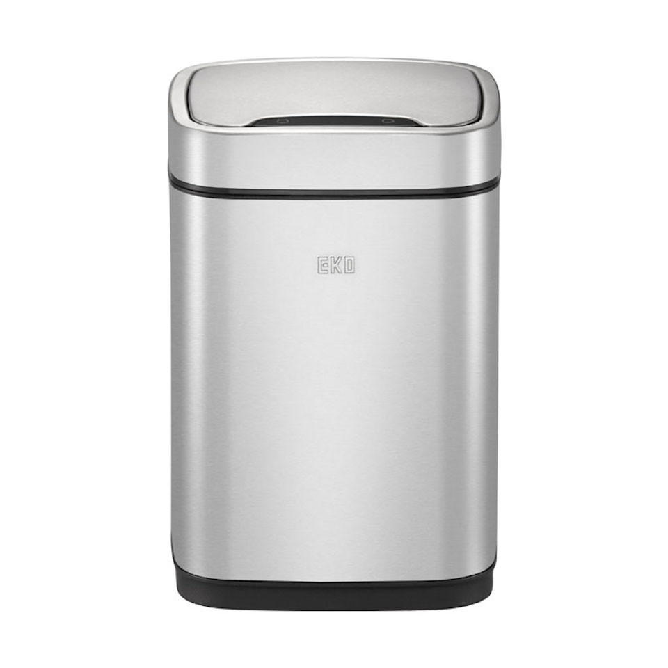 MÜLLEIMER Stilvoller Aus Mattem Edelstahl Mit Sensor & Touch Bedienfeld 6 Liter 31,5 x 21 x 21 cm Silber - Silberfarben, Metall (21/31.5/21cm) - PROREGAL