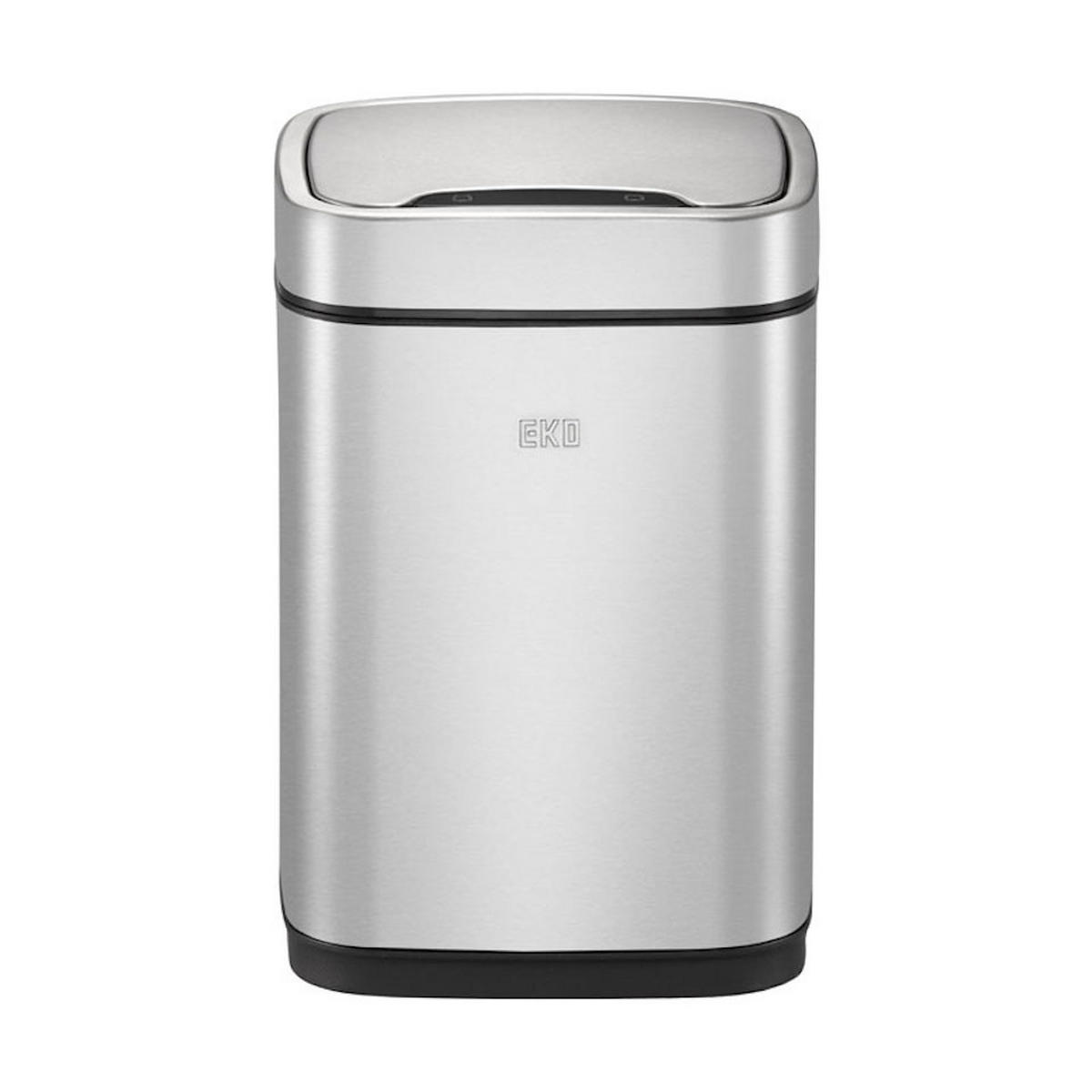 MÜLLEIMER Stilvoller Aus Mattem Edelstahl Mit Sensor & Touch Bedienfeld 6 Liter 31,5 x 21 x 21 cm Silber - Silberfarben, Metall (21/31.5/21cm) - PROREGAL