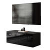 HÄNGESCHRANK TV-Möbel COLGANTE 100 cm - Schwarz Hochglanz, Holzwerkstoff (100/36/40cm) - Lookway