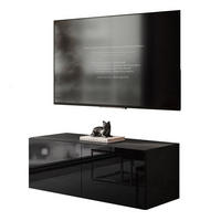 HÄNGESCHRANK TV-Möbel COLGANTE 100 cm mit LED Beleuchtung - Schwarz Hochglanz, Holzwerkstoff (100/36/40cm) - Lookway