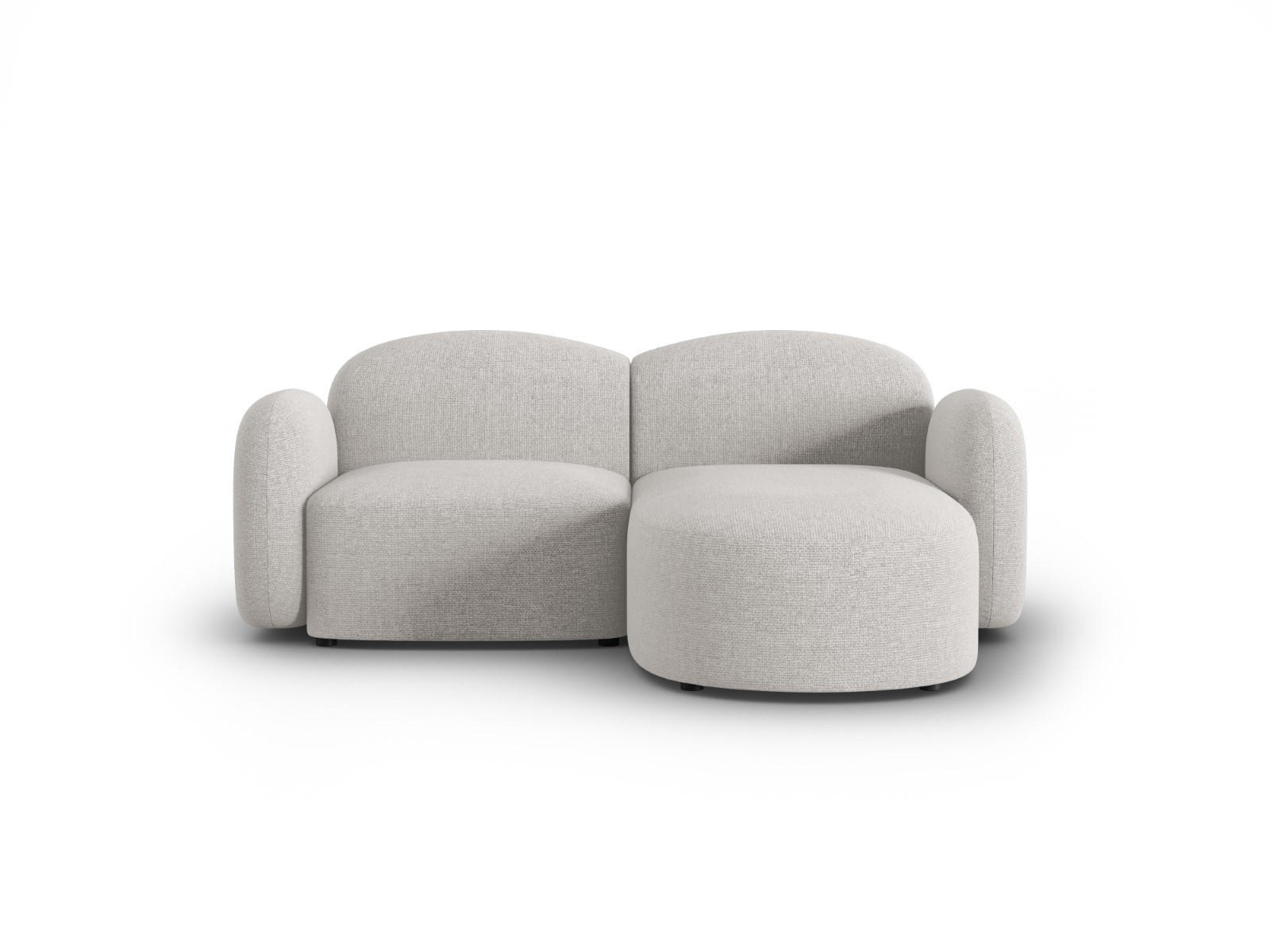 ECKSOFA rechts Blair aus Chenille-Stoff silber meliert 3 Sitzplätze - Silberfarben, Textil (155/194cm) - Micadoni