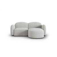 ECKSOFA rechts Blair aus Chenille-Stoff silber meliert 3 Sitzplätze - Silberfarben, Textil (155/194cm) - Micadoni