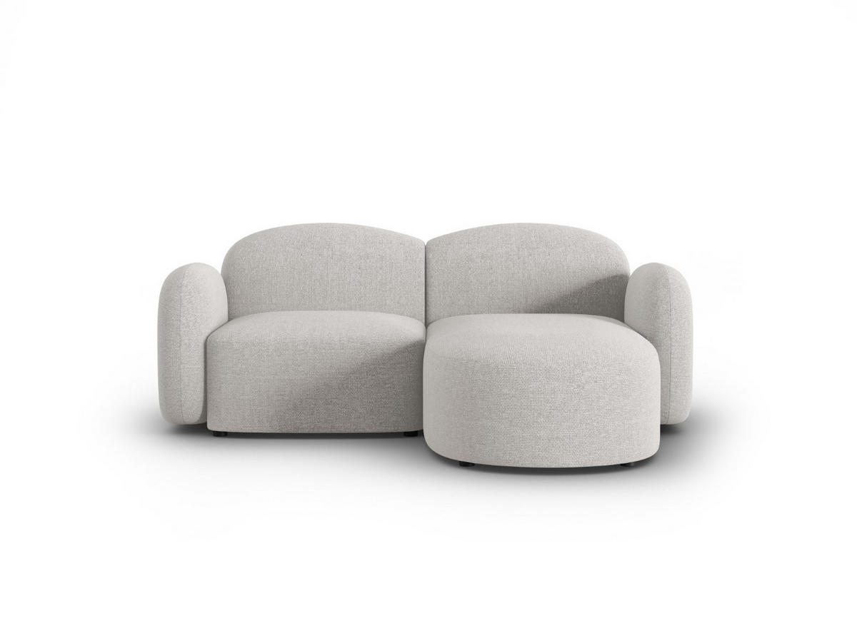 ECKSOFA rechts Blair aus Chenille-Stoff silber meliert 3 Sitzplätze - Silberfarben, Textil (155/194cm) - Micadoni