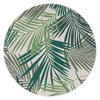 OUTDOOR Teppich Palmblättermuster Balkon, Terrasse schmutzabweisend Grün Rund 120D - Grün, Textil (120/120cm) - KADIMA DESIGN