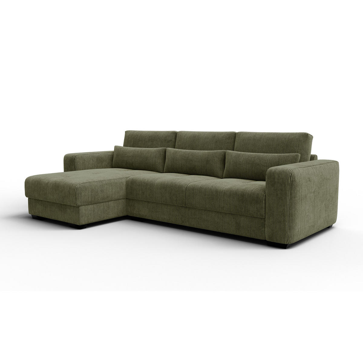 ECKSOFA OLI 4-Sitzer links, olivgrün - Olivgrün, Holz/Textil (295/172cm) - Courtois Laville